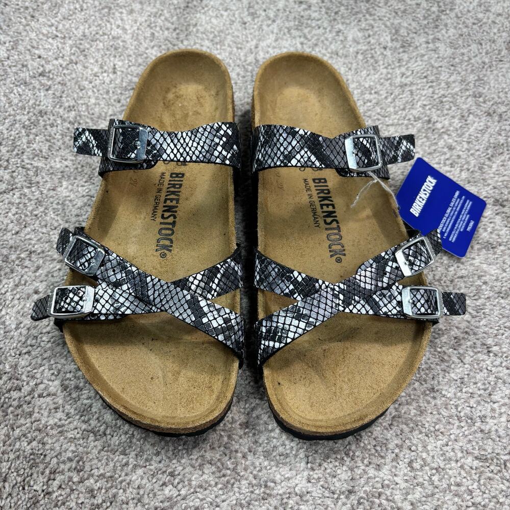 NWT! Birkenstock Women's Franca Sandals Black python-print size 39 - Picture 10 of 11